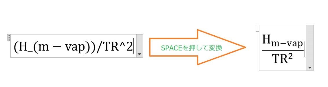 Wordで キーボードで 数式を簡単に入力する方法